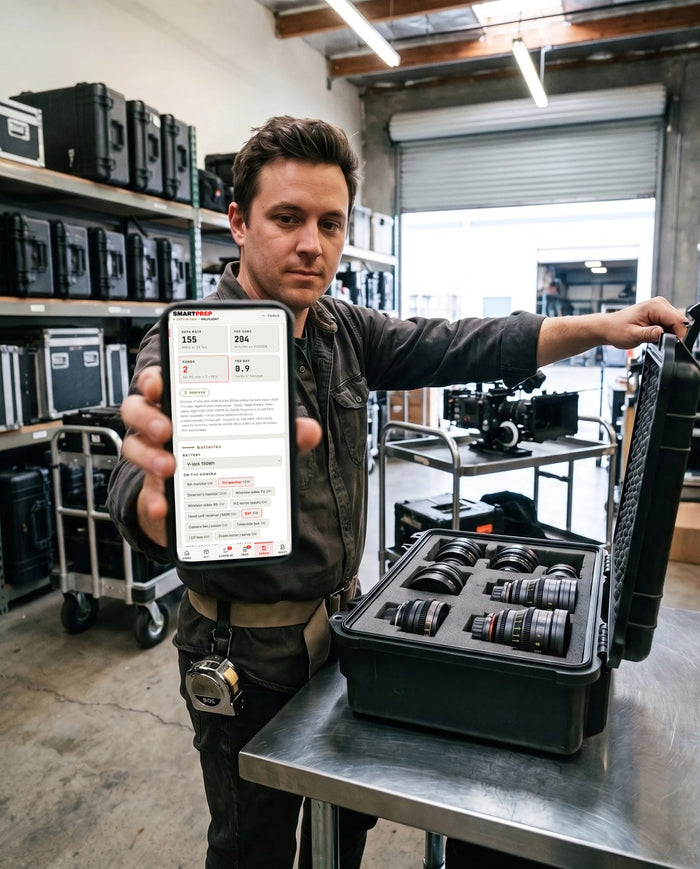 A camera assistant in a rental house using SmartPrep